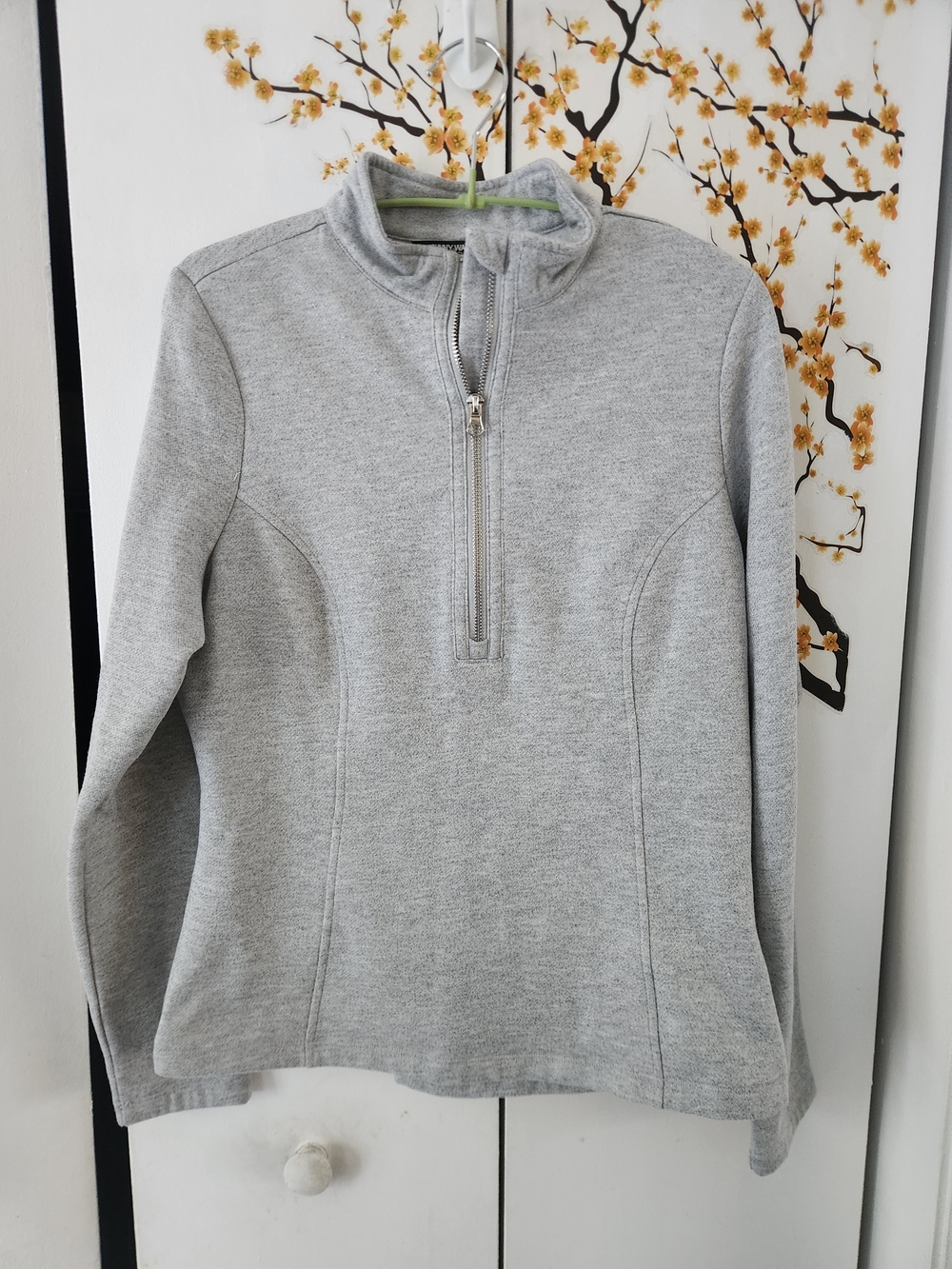 Johnny Was Heather Gray Quarter-Zip Pullover